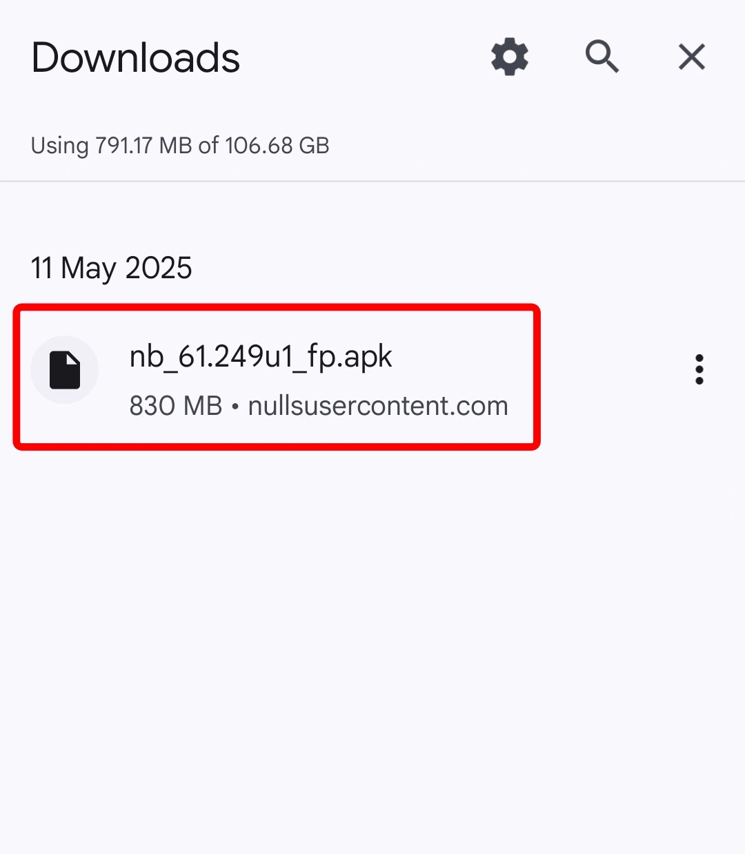 Find the downloaded file